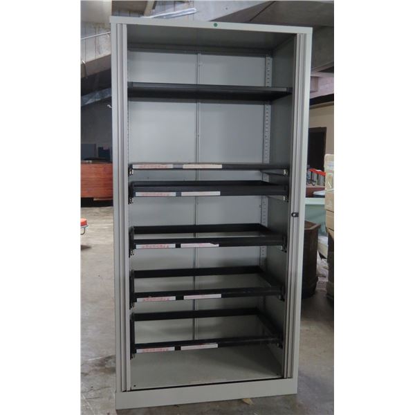 Metal 2-Door Cabinet w/ Interior Shelving 39"x18"x77"H (No key)