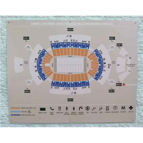 Lower Concourse Sign (Facilities/Seating/Concessions/Services) 46"x58"