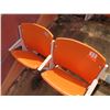 Image 2 : Pair Aloha Stadium Seats w/ Backs & 3 Armrests, Orange, Seats 10 & 11, 45"x13"x28"H