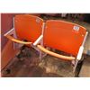 Image 1 : Pair Aloha Stadium Seats w/ Backs & 3 Armrests, Orange, Seats 10 & 11, 45"x13"x28"H