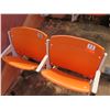 Image 2 : Pair Aloha Stadium Seats w/ Backs & 3 Armrests, Orange, Seats 10 & 11, 45"x13"x28"H