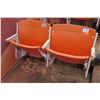 Image 1 : Pair Aloha Stadium Seats w/ Backs & 3 Armrests, Orange, Seats 10 & 11, 45"x13"x28"H