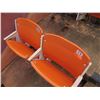 Image 2 : Pair Aloha Stadium Seats w/ Backs & 3 Armrests, Orange, Seats 10 & 11, 45"x13"x28"H
