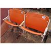 Image 1 : Pair Aloha Stadium Seats w/ Backs & 3 Armrests, Orange, Seats 10 & 11, 45"x13"x28"H