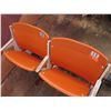 Image 2 : Pair Aloha Stadium Seats w/ Backs & 3 Armrests, Orange, Seats 10 & 11, 45"x13"x28"H