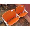 Image 2 : Pair Aloha Stadium Seats w/ Backs & 3 Armrests, Orange, Seats 1 & 2, 45"x13"x28"H