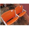 Image 2 : Pair Aloha Stadium Seats w/ Backs & 3 Armrests, Orange, Seats 1 & 2, 45"x13"x28"H