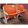 Image 1 : Pair Aloha Stadium Seats w/ Backs & 3 Armrests, Orange, Seats 1 & 2, 45"x13"x28"H