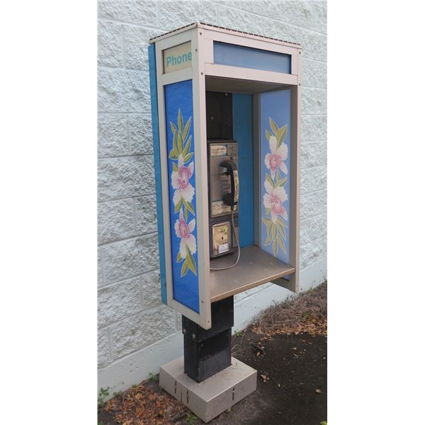 Pay Phone in Floral Privacy Display