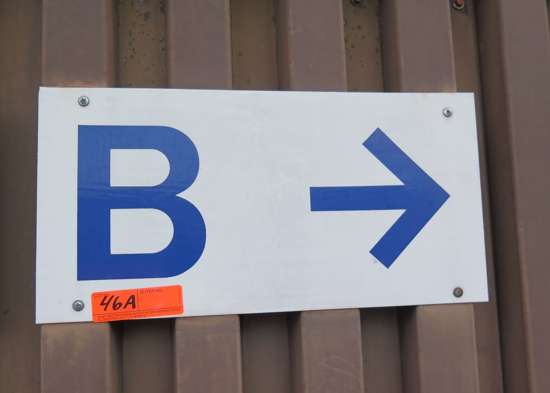 Section B Sign w/ Arrow 24
