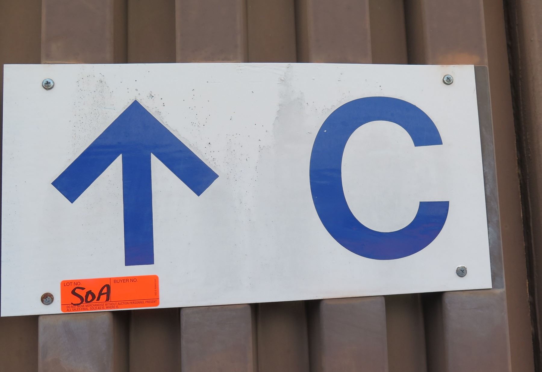Sectioned Sign Section C Sign w/ Arrow 24