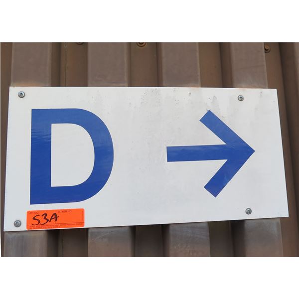 Section D Sign w/ Arrow 24"x9"
