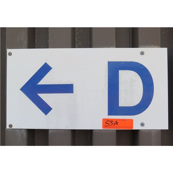 Section D Sign w/ Arrow 24"x9"
