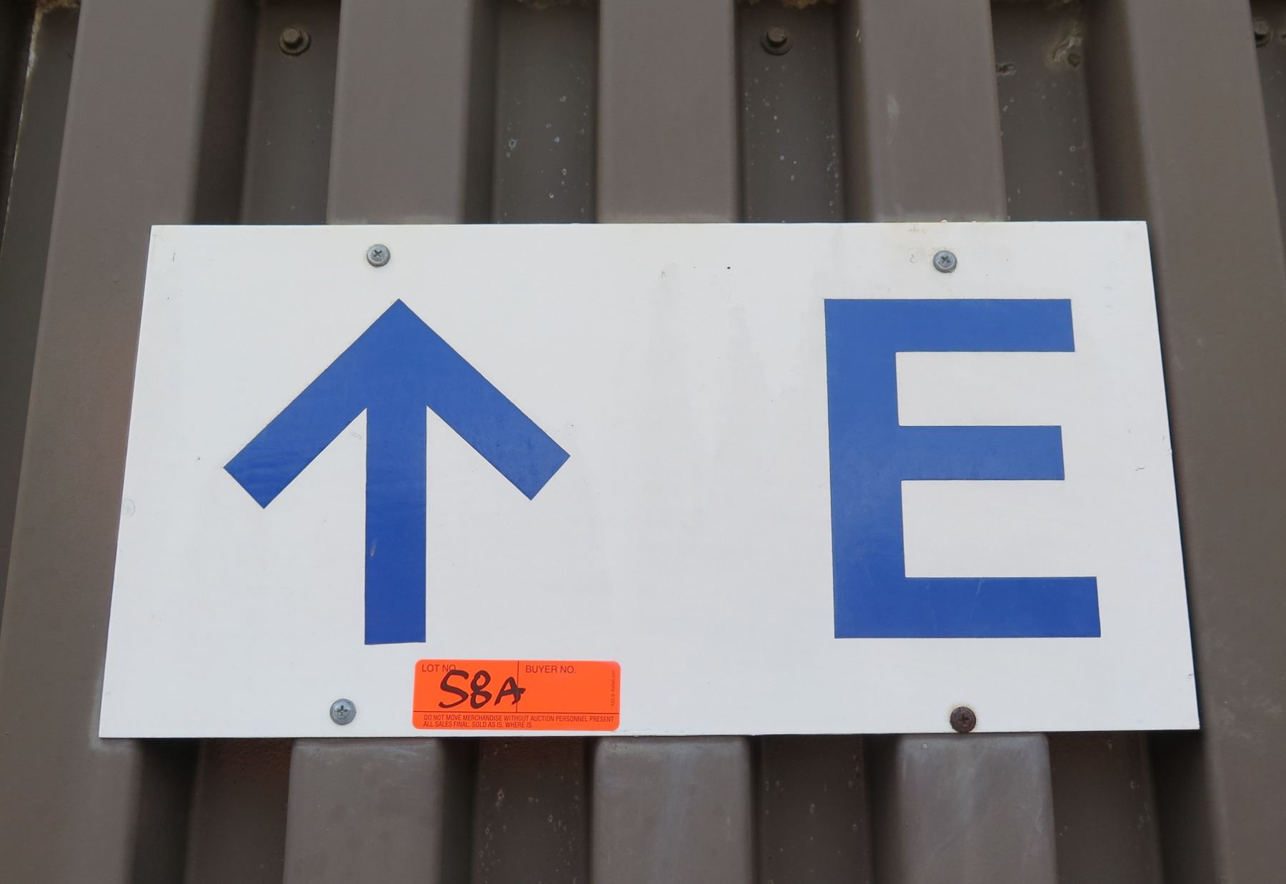 Section E Sign w/ Arrow 24