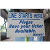Image 1 : Line Starts Here Sign, Please Have Your Ticket Available. Mahalo!  18"x12"