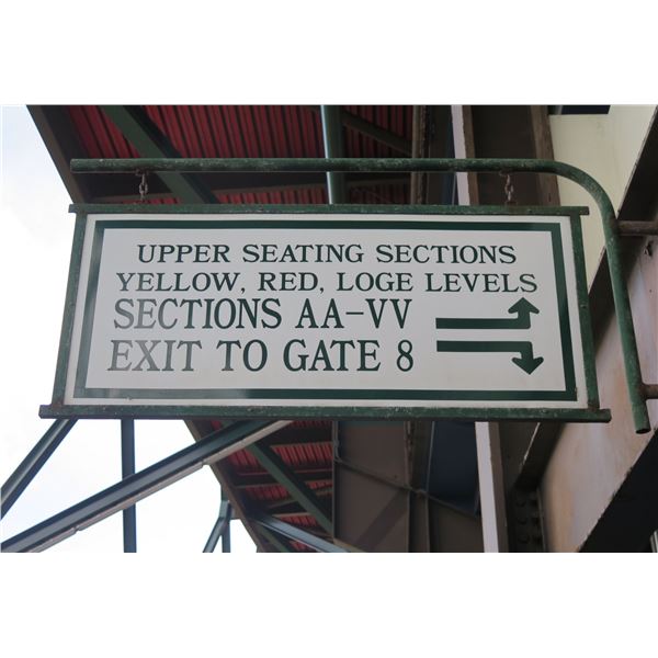 Upper Seating Sections Sign w/ Color Loge Levels, Sections AA-VV, Exit ...