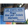 Image 1 : Line Starts Here Sign, Please Have Your Ticket Available. Mahalo!  18"x12"