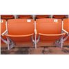 Image 1 : Pair Aloha Stadium Seats w/ Backs & 3 Armrests, Orange, Seats 7 & 8, 45"x13"x28"H