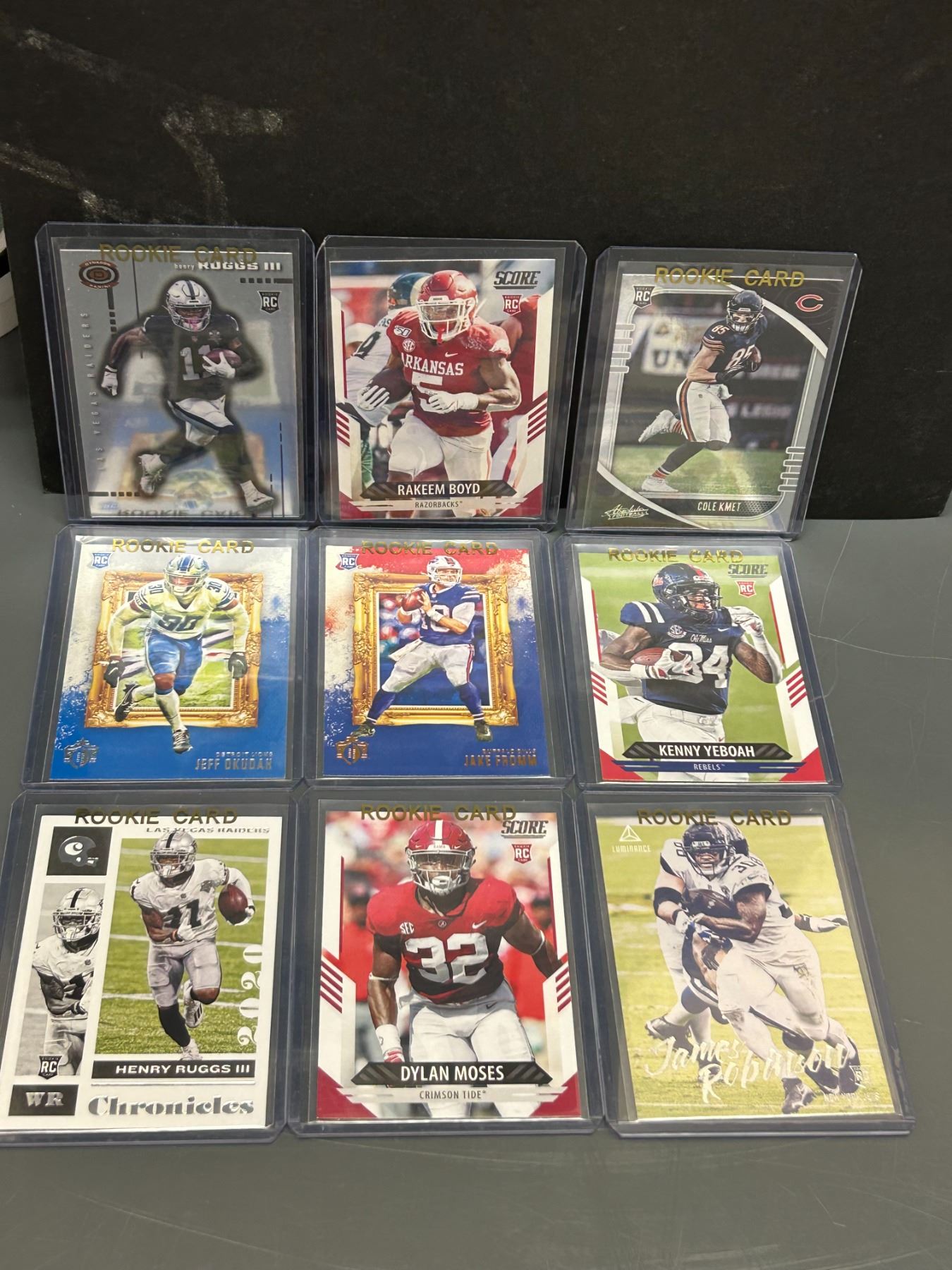 LOT OF 9 NFL FOOTBALL ROOKIE CARDS