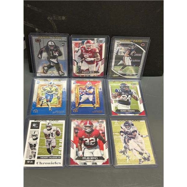 LOT OF 9 NFL FOOTBALL ROOKIE CARDS