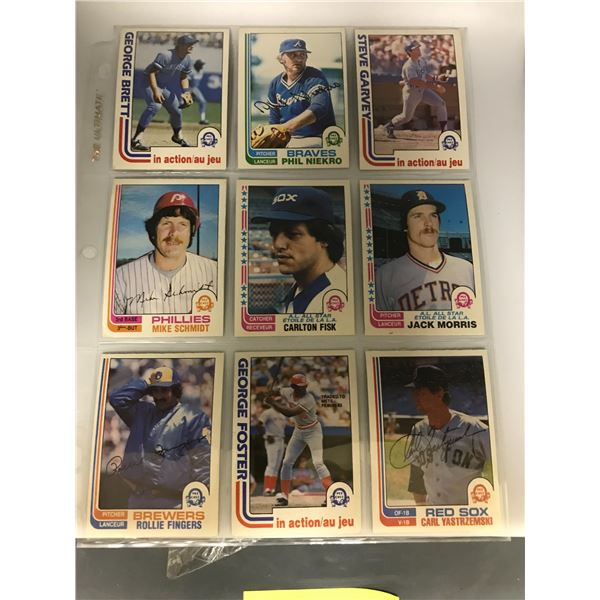 LOT OF 9 HALL OF FAME/ALL STARS 1982 O PEE CHEE