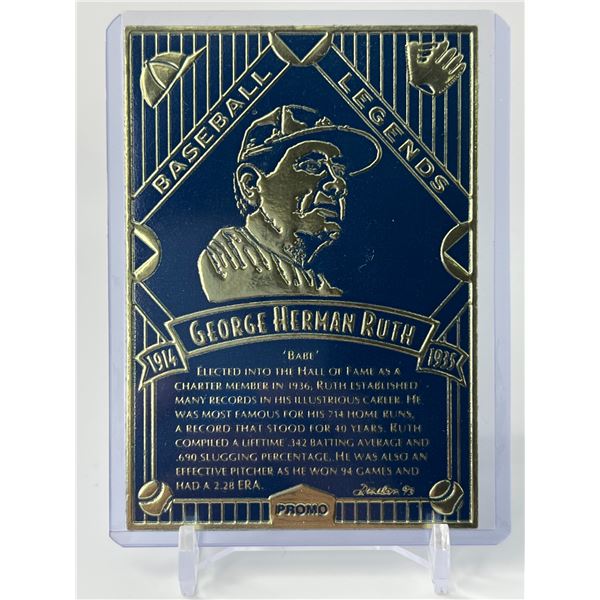 BABE RUTH BASEBALL LEGENDS HALL OF FAME ENSHRINEMENT 'PROMO' CARD