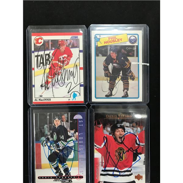 4 NHL HALL OF FAMERS AUTOGRAPHED CARDS