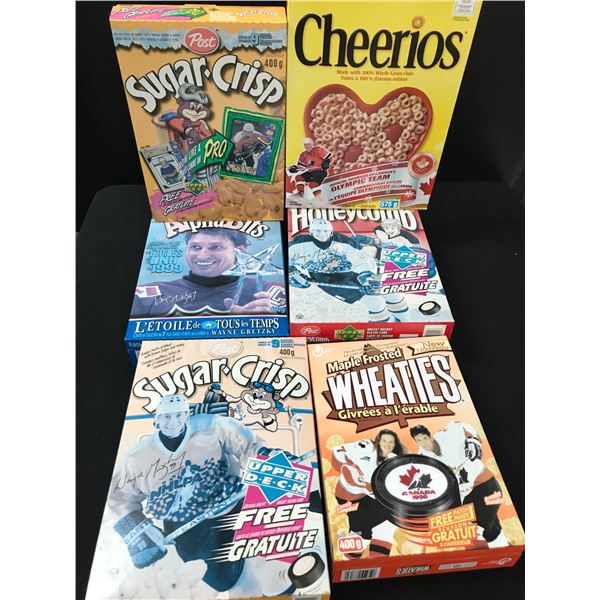 LOT OF 6 NHL CEREAL BOXES