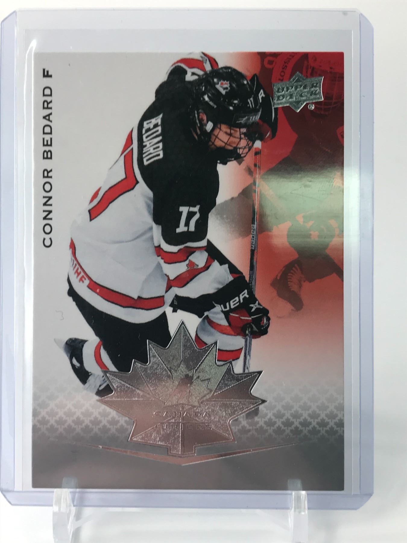 2021 UPPER DECK TEAM CANADA WORLD JUNIORS CONNOR BEDARD ROOKIE CARD 2021 UPPER DECK TEAM CANADA WORLD JUNIORS CONNOR BEDARD ROOKIE CARD