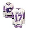 Image 1 : MILAN LUCIC SIGNED CALGARY FLAMES CANCER ADIDAS PRO JERSEY (EAST COAST SPORTS COA)