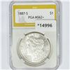 1887-S Morgan Silver Dollar PGA MS62+