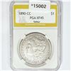 1890-CC Morgan Silver Dollar PGA XF45 Tailbar