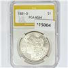 1881-O Morgan Silver Dollar PGA MS66