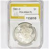 Image 1 : 1881-O Morgan Silver Dollar PGA MS64 PL