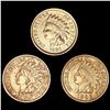 Image 1 : RED (3) Indian Head Cents (1881, 1884, 1906) UNC
