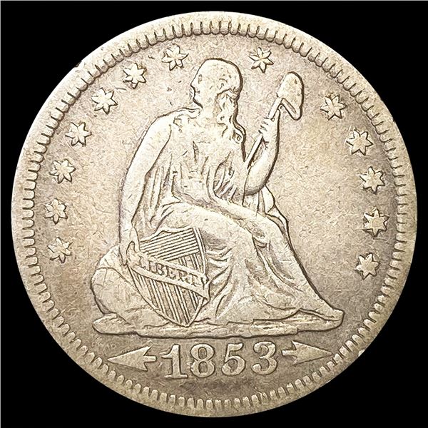 1853-O Arrows Seated Liberty Quarter NICE CIRC