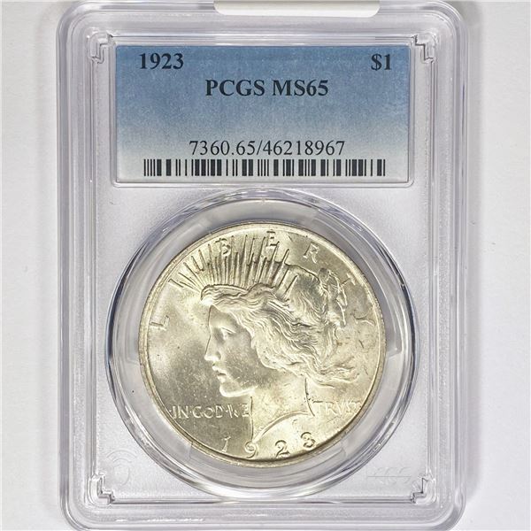 1923 Silver Peace Dollar PCGS MS65