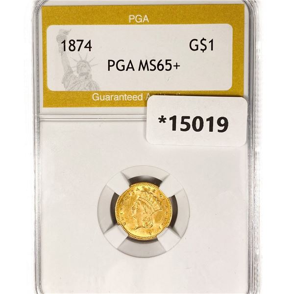 1874 Rare Gold Dollar PGA MS65+