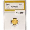 Image 1 : 1874 Rare Gold Dollar PGA MS65+