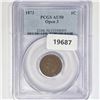 Image 1 : 1873 Indian Head Cent PCGS AU50 Open 3