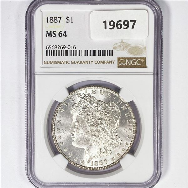 1887 Morgan Silver Dollar NGC MS64