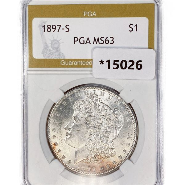 1897-S Morgan Silver Dollar PGA MS63