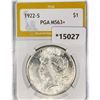 1922-S Silver Peace Dollar PGA MS63+
