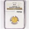Image 1 : 1910 $2.50 Gold Quarter Eagle NGC MS62