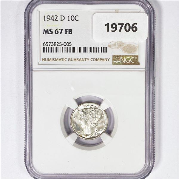 1942-D Mercury Silver Dime NGC MS67 FB