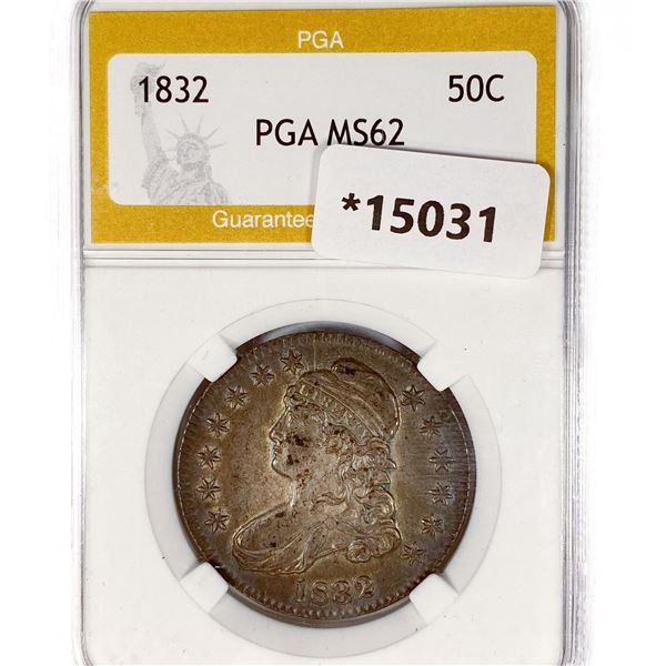 1832 Capped Bust Half Dollar PGA MS62