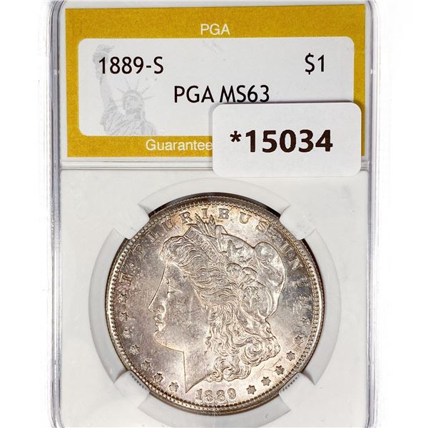 1889-S Morgan Silver Dollar PGA MS63