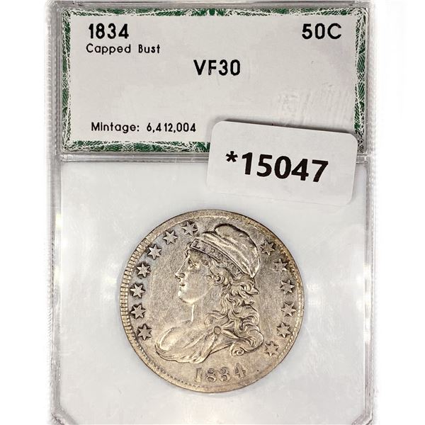 1834 Capped Bust Half Dollar PGA VF30