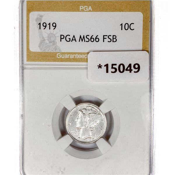 1919 Mercury Silver Dime PGA MS66 FSB