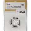 Image 1 : 1919 Mercury Silver Dime PGA MS66 FSB